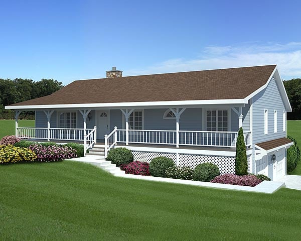 Country, Traditional House Plan 20198 with 3 Beds, 2 Baths, 2 Car Garage Elevation