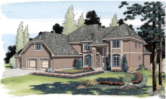 European, Traditional House Plan 20206 with 3 Beds, 5 Baths, 3 Car Garage Elevation