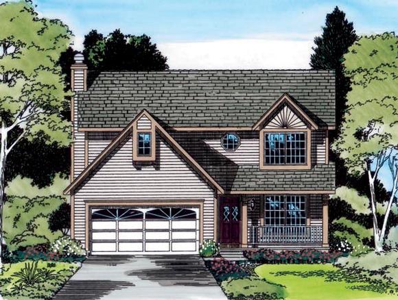 Bungalow, Country, Traditional House Plan 20219 with 4 Beds, 3 Baths, 2 Car Garage Elevation