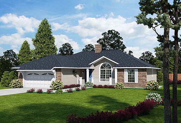 Country, Ranch, Traditional House Plan 20220 with 3 Beds, 2 Baths, 2 Car Garage Elevation
