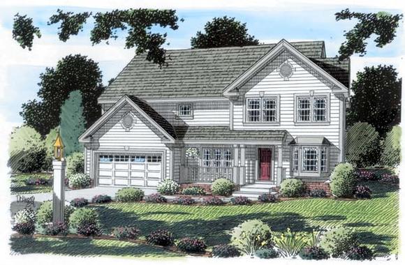 Country, Traditional House Plan 20232 with 4 Beds, 3 Baths, 2 Car Garage Elevation