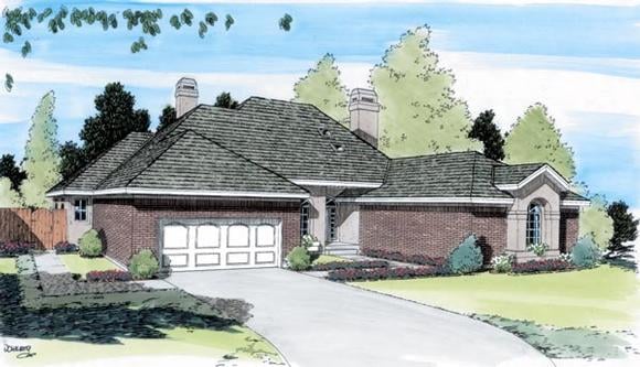 European, One-Story, Traditional House Plan 20407 with 3 Beds, 3 Baths, 2 Car Garage Elevation