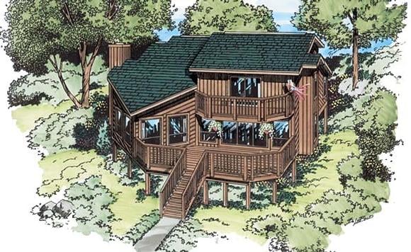 Coastal, Contemporary House Plan 20501 with 3 Beds, 2 Baths Elevation