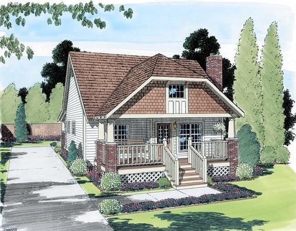 Bungalow, Country, One-Story House Plan 24240 with 2 Beds, 2 Baths Elevation