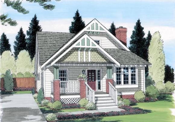 Bungalow, Craftsman House Plan 24242 with 4 Beds, 3 Baths Elevation