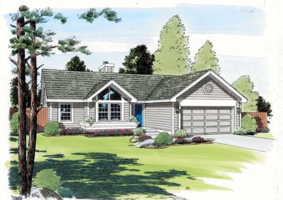 Contemporary, One-Story, Ranch, Traditional House Plan 24304 with 3 Beds, 2 Baths, 2 Car Garage Elevation