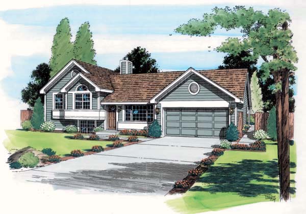 Contemporary, Traditional House Plan 24305 with 3 Beds, 2 Baths, 2 Car Garage Elevation