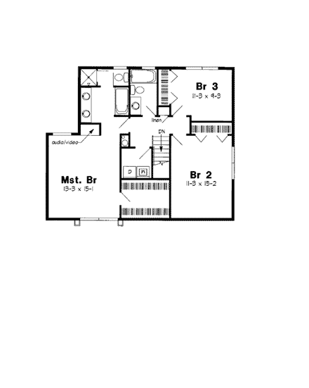 Country, Farmhouse, Traditional House Plan 24325 with 3 Beds, 3 Baths, 2 Car Garage Second Level Plan