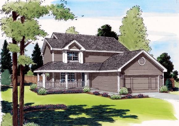 Country, Farmhouse, Traditional House Plan 24325 with 3 Beds, 3 Baths, 2 Car Garage Elevation