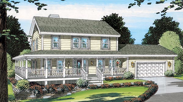 Country, Farmhouse, Traditional House Plan 24400 with 3 Beds, 3 Baths, 2 Car Garage Elevation