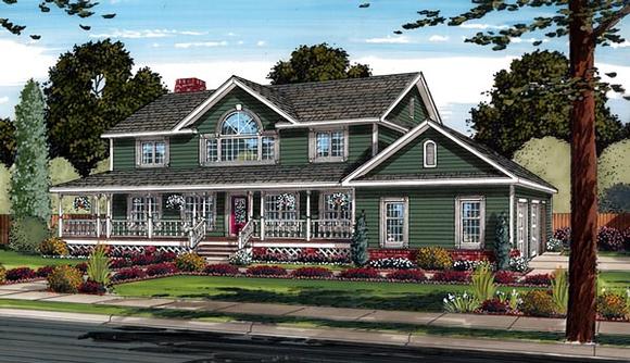 Country, Farmhouse, Southern, Traditional House Plan 24403 with 3 Beds, 3 Baths, 2 Car Garage Elevation