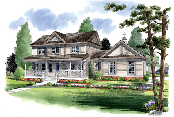 Country, Farmhouse, Traditional House Plan 24405 with 4 Beds, 4 Baths, 2 Car Garage Elevation