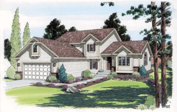 Traditional House Plan 24552 with 4 Beds, 3 Baths, 2 Car Garage Elevation