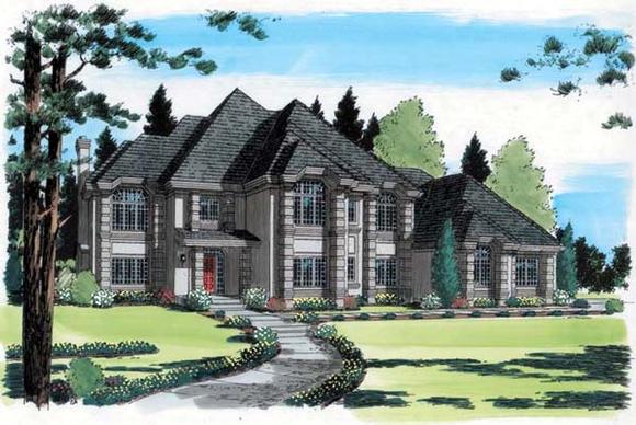 European, Traditional House Plan 24556 with 5 Beds, 3 Baths, 3 Car Garage Elevation