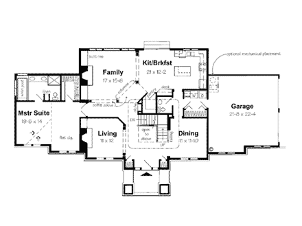 Florida, Mediterranean, Southwest House Plan 24562 with 4 Beds, 3 Baths, 2 Car Garage First Level Plan