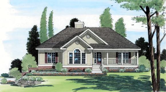 Country, Southern, Traditional House Plan 24651 with 3 Beds, 2 Baths, 2 Car Garage Elevation
