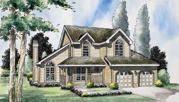 Country, Traditional House Plan 24654 with 3 Beds, 3 Baths, 2 Car Garage Elevation