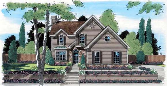 Bungalow, Country, European, Traditional House Plan 24658 with 3 Beds, 3 Baths, 2 Car Garage Elevation