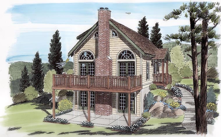 Cabin, Cottage, Traditional House Plan 24705 with 3 Beds, 2 Baths Elevation