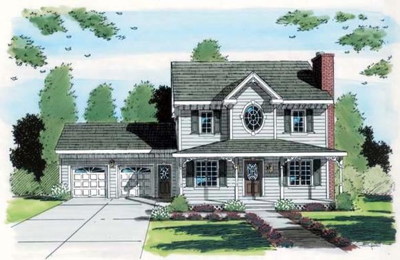 Country, Farmhouse, Southern House Plan 24707 with 3 Beds, 3 Baths, 2 Car Garage Elevation