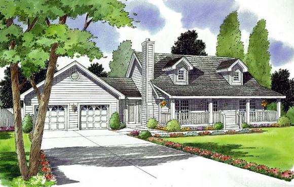 Country, Southern House Plan 24711 with 3 Beds, 2 Baths, 2 Car Garage Elevation