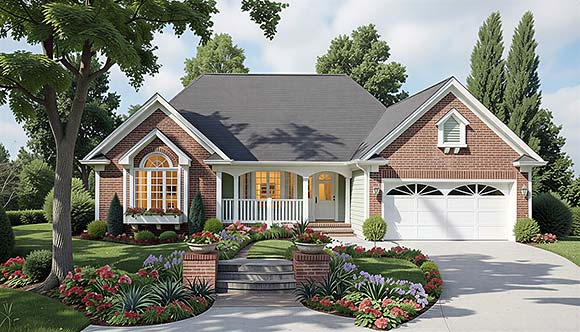 Country, Ranch, Traditional House Plan 24714 with 2 Beds, 2 Baths, 2 Car Garage Elevation