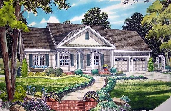 Country, One-Story, Ranch, Southern House Plan 24717 with 3 Beds, 2 Baths, 2 Car Garage Elevation