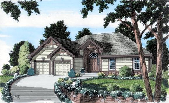 Craftsman, One-Story, Ranch, Traditional House Plan 24725 with 3 Beds, 2 Baths, 2 Car Garage Elevation