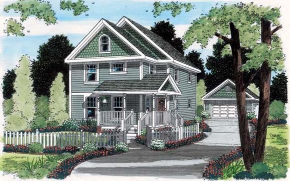 Bungalow, Country, Narrow Lot House Plan 24729 with 3 Beds, 3 Baths Elevation