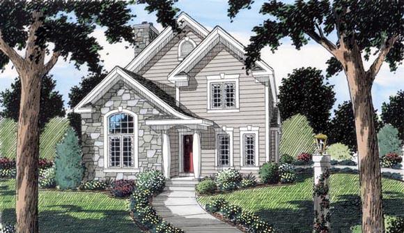 Bungalow, Country, Narrow Lot, Traditional House Plan 24731 with 3 Beds, 3 Baths, 2 Car Garage Elevation