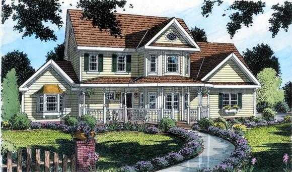 Country, Farmhouse, Southern, Traditional House Plan 24736 with 3 Beds, 3 Baths, 2 Car Garage Elevation