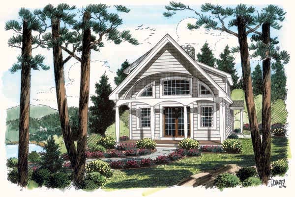 Coastal, Contemporary, Cottage House Plan 24740 with 2 Beds, 2 Baths Elevation