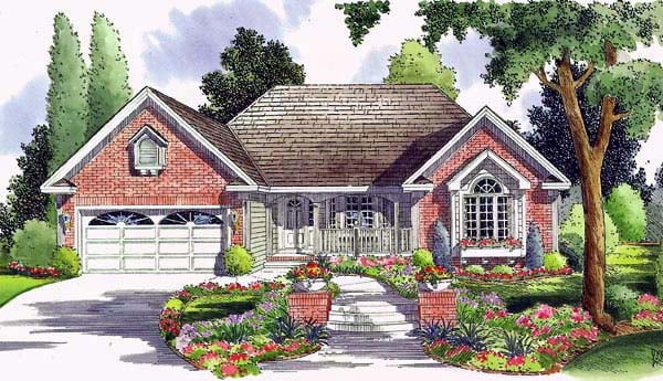 Country, Ranch, Traditional House Plan 24744 with 3 Beds, 2 Baths, 2 Car Garage Elevation