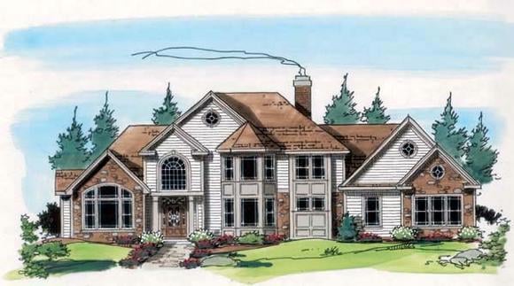 European, Traditional House Plan 24962 with 4 Beds, 5 Baths, 3 Car Garage Elevation