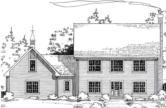 Colonial House Plan 24967 with 3 Beds, 3 Baths, 3 Car Garage Elevation