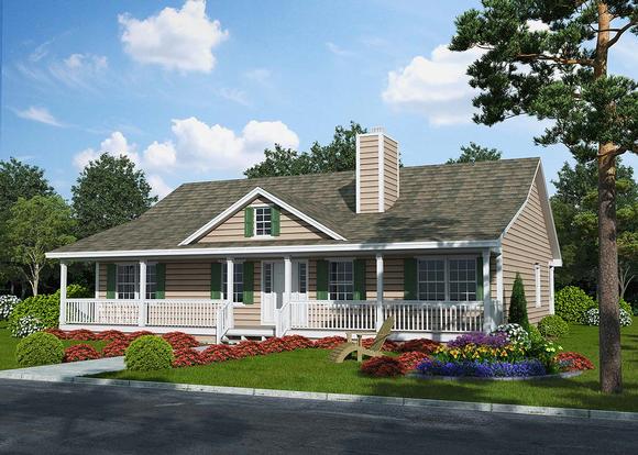 Country, Ranch, Traditional House Plan 25102 with 3 Beds, 2 Baths Elevation