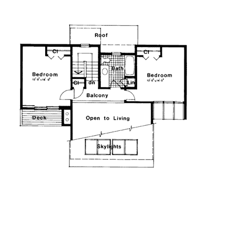 Contemporary House Plan 26110 with 3 Beds, 2 Baths Second Level Plan