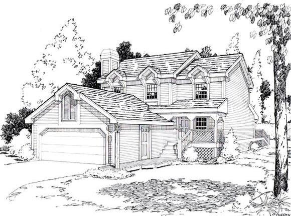 Country House Plan 26743 with 3 Beds, 3 Baths, 2 Car Garage Elevation