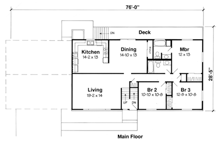 Retro, Traditional House Plan 270 with 4 Beds, 3 Baths, 2 Car Garage First Level Plan
