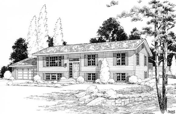 Retro, Traditional House Plan 270 with 4 Beds, 3 Baths, 2 Car Garage Elevation