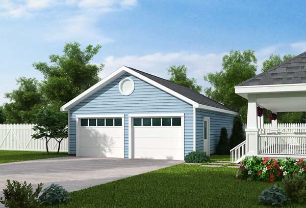 Country, Traditional 2 Car Garage Plan 30000 Elevation