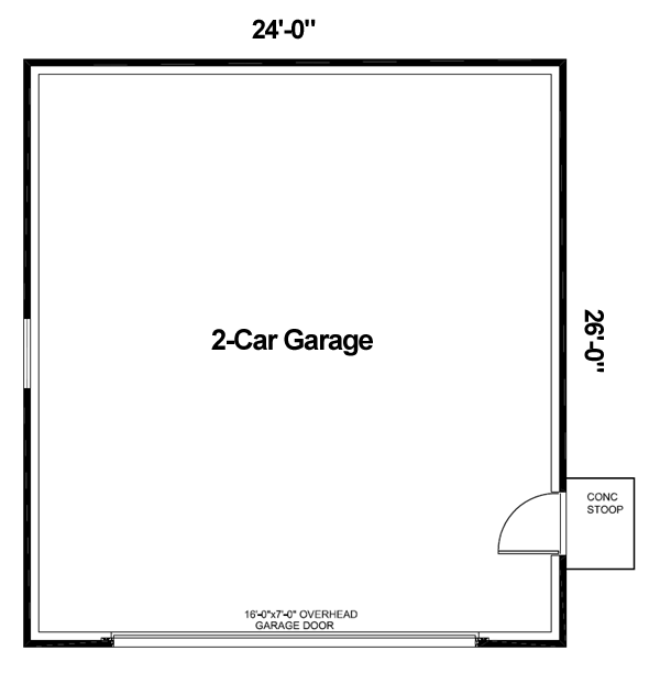 Country, Traditional 2 Car Garage Plan 30001 Level One