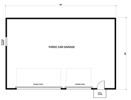 Cape Cod, Saltbox, Traditional 3 Car Garage Plan 30022 First Level Plan