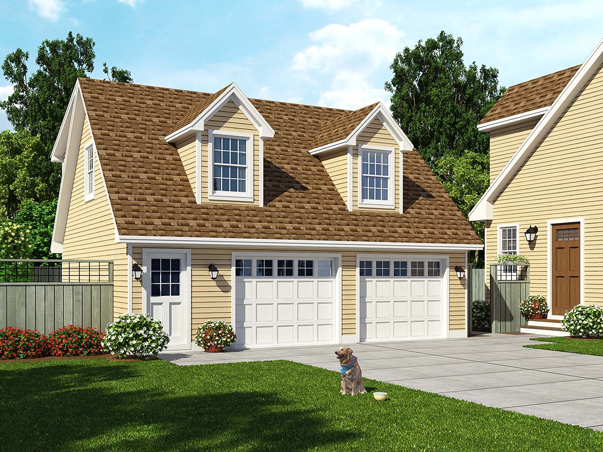Cape Cod, Cottage, Country, Farmhouse, Saltbox 2 Car Garage Apartment Plan 30030 with 1 Beds, 1 Baths Elevation