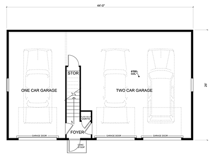 Cape Cod, Saltbox, Traditional 3 Car Garage Apartment Plan 30034 First Level Plan