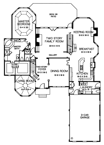 European, Southern House Plan 32245 with 4 Beds, 4 Baths, 3 Car Garage First Level Plan