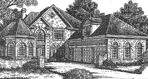 European, Southern House Plan 32245 with 4 Beds, 4 Baths, 3 Car Garage Elevation