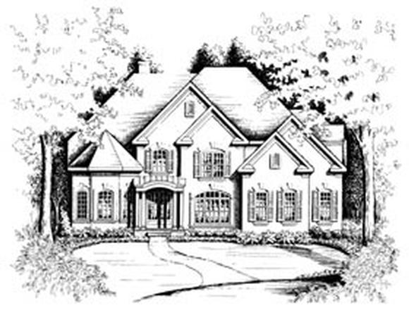 European, Traditional House Plan 32249 with 4 Beds, 4 Baths, 3 Car Garage Elevation