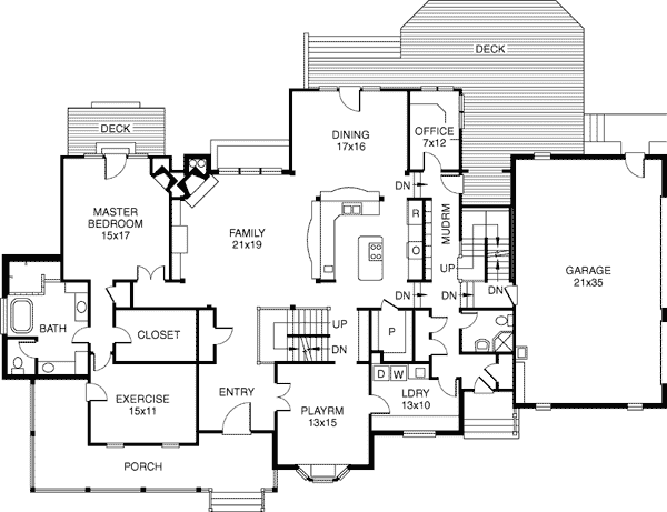 Bungalow, Country, Farmhouse House Plan 32327 with 5 Beds, 5 Baths, 3 Car Garage Level One