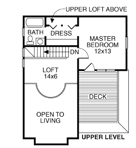 Bungalow, Cottage, Victorian House Plan 32505 with 2 Beds, 2 Baths Second Level Plan